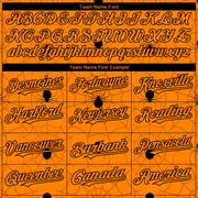 Custom Bay Orange Black 3D Pattern Design Spider Web Authentic Baseball Jersey