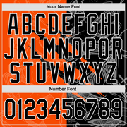 Custom Graffiti Pattern Black-Orange 3D Scratch Authentic Baseball Jersey