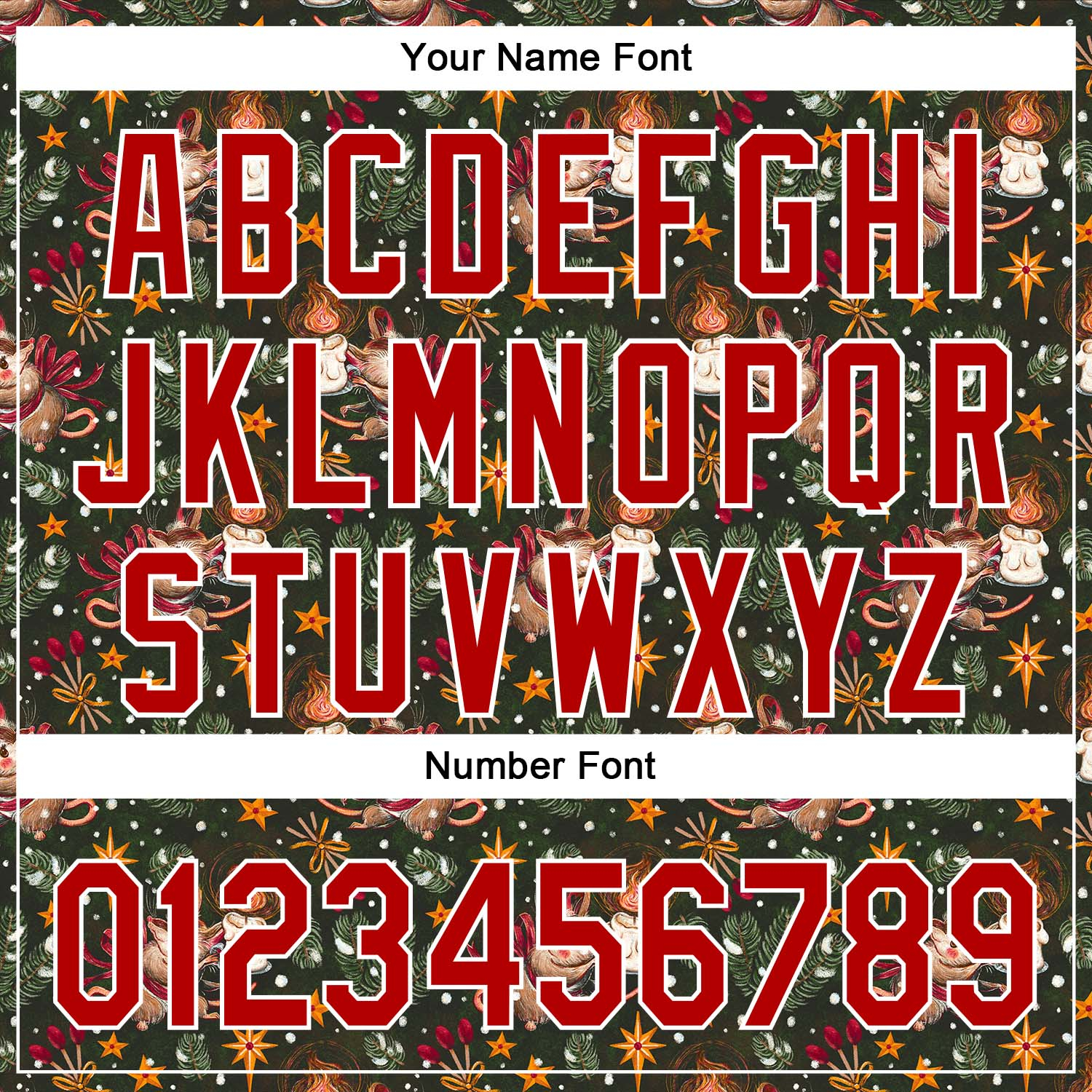 Custom Green Red-White 3D Emi Bee Christmas Mouse Candle Authentic Baseball Jersey