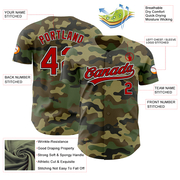 Custom Camo Red-Black Authentic Salute To Service Baseball Jersey