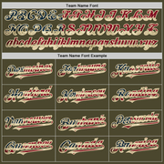 Custom Olive Vintage USA Flag-Cream Authentic Sleeveless Salute To Service Baseball Jersey