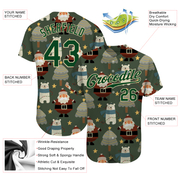 Custom Green Green-Cream Christmas 3D Authentic Baseball Jersey