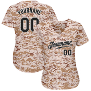Custom Camo Black-Gray Authentic Salute To Service Baseball Jersey