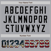 Custom Gray Vintage USA Flag Royal-Black Authentic Two Tone Baseball Jersey