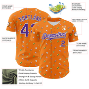 Custom Bay Orange Purple-White 3D Pattern Design Foodie Fast Food Cheese Pizza Dessert Ice Cream Authentic Baseball Jersey