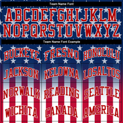 Custom Blue Red-White 3D American Flag Fashion Authentic Baseball Jersey