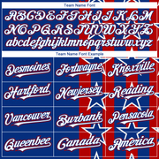 Custom Royal White Red 3D American Flag Authentic Baseball Jersey