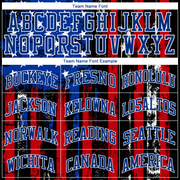 Custom Black Red Royal-White 3D Distressed American Flag Authentic Baseball Jersey