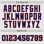 Custom White Navy Pinstripe Navy-Red Authentic Raglan Sleeves Baseball Jersey