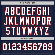 Custom Navy White-Red Authentic Two Tone Baseball Jersey