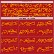 Custom White Red-Gold Authentic Split Fashion Baseball Jersey