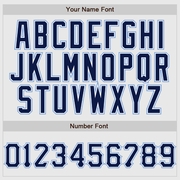 Custom White Navy Pinstripe Navy-Light Blue Authentic Raglan Sleeves Baseball Jersey