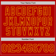 Custom White Red-Gold Authentic Split Fashion Baseball Jersey