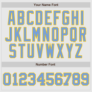 Custom White Light Blue Pinstripe Light Blue-Gold Authentic Raglan Sleeves Baseball Jersey