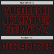 Custom White-Black Red Authentic Split Fashion Baseball Jersey