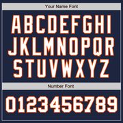 Custom Navy White-Orange Authentic Two Tone Baseball Jersey