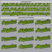 Custom Gray Neon Green-Black Authentic Raglan Sleeves Baseball Jersey