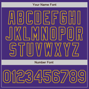 Custom White Purple-Gold Authentic Split Fashion Baseball Jersey