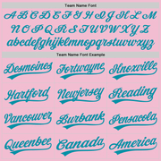 Custom Light Pink Teal-White Authentic Throwback Baseball Jersey
