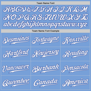 Custom White Light Blue-Royal Authentic Split Fashion Baseball Jersey