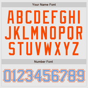 Custom White Light Blue Pinstripe Light Blue-Orange Authentic Raglan Sleeves Baseball Jersey