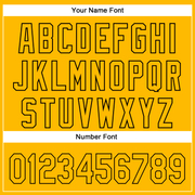 Custom Gold Black 3D Pattern Design Rave Halloween Pumpkin Authentic Baseball Jersey