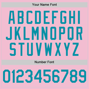 Custom Light Pink Teal-White Authentic Throwback Baseball Jersey