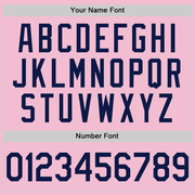 Custom Light Pink Navy-White Authentic Throwback Baseball Jersey