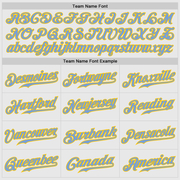 Custom White Light Blue Pinstripe Light Blue-Gold Authentic Raglan Sleeves Baseball Jersey