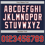 Custom Navy Red-Yellow Authentic Split Fashion Baseball Jersey