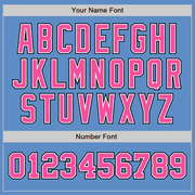 Custom Powder Blue Pink-Black Authentic Two Tone Baseball Jersey
