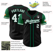 Custom Black White-Kelly Green Authentic Two Tone Baseball Jersey