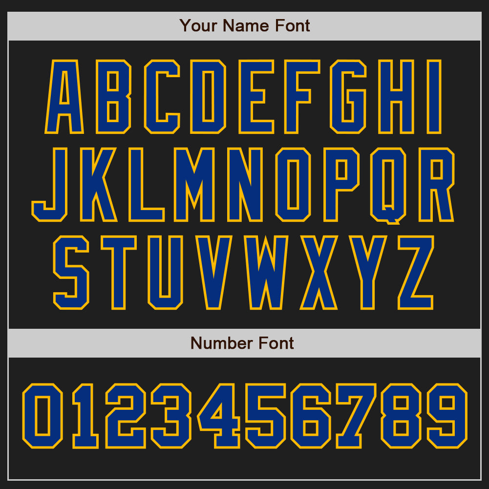 Custom Black Royal-Gold Authentic Two Tone Baseball Jersey