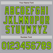 Custom Gray Neon Green-Black Authentic Raglan Sleeves Baseball Jersey