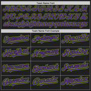 Custom Black Purple-Neon Green Authentic Raglan Sleeves Baseball Jersey