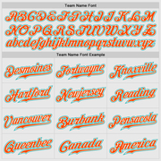 Custom White Aqua Pinstripe Aqua-Orange Authentic Raglan Sleeves Baseball Jersey