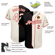 Custom Black Cream-Red Authentic Split Fashion Baseball Jersey