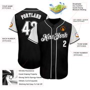 Custom Black White-Gray Authentic Two Tone Baseball Jersey