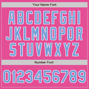 Custom Pink Light Blue-White Authentic Split Fashion Baseball Jersey