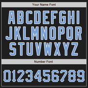 Custom Black Light Blue-Pink Authentic Split Fashion Baseball Jersey