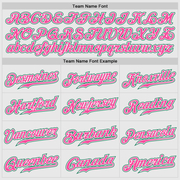 Custom White Kelly Green Pinstripe Kelly Green-Pink Authentic Raglan Sleeves Baseball Jersey