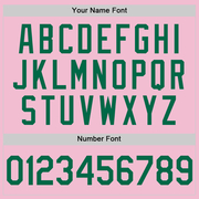 Custom Light Pink Kelly Green-White Authentic Throwback Baseball Jersey