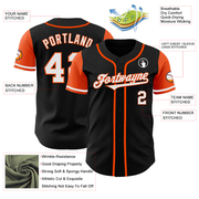 Custom Black White-Orange Authentic Two Tone Baseball Jersey