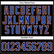 Custom Black Royal-Orange Authentic Sleeveless Baseball Jersey