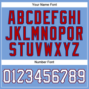 Custom Light Blue White-Red Authentic Sleeveless Baseball Jersey