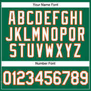 Custom Kelly Green White-Orange Authentic Sleeveless Baseball Jersey