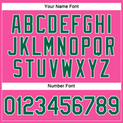 Custom Women's Pink Kelly Green-White V-Neck Cropped Baseball Jersey