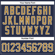 Custom Navy Old Gold-White Authentic Sleeveless Baseball Jersey