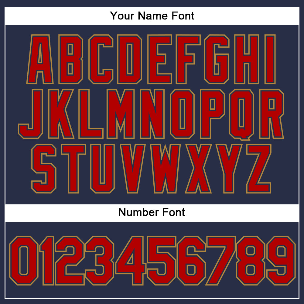 Custom Navy Red-Old Gold Authentic Sleeveless Baseball Jersey