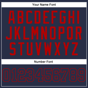 Custom Navy Navy-Red Authentic Sleeveless Baseball Jersey